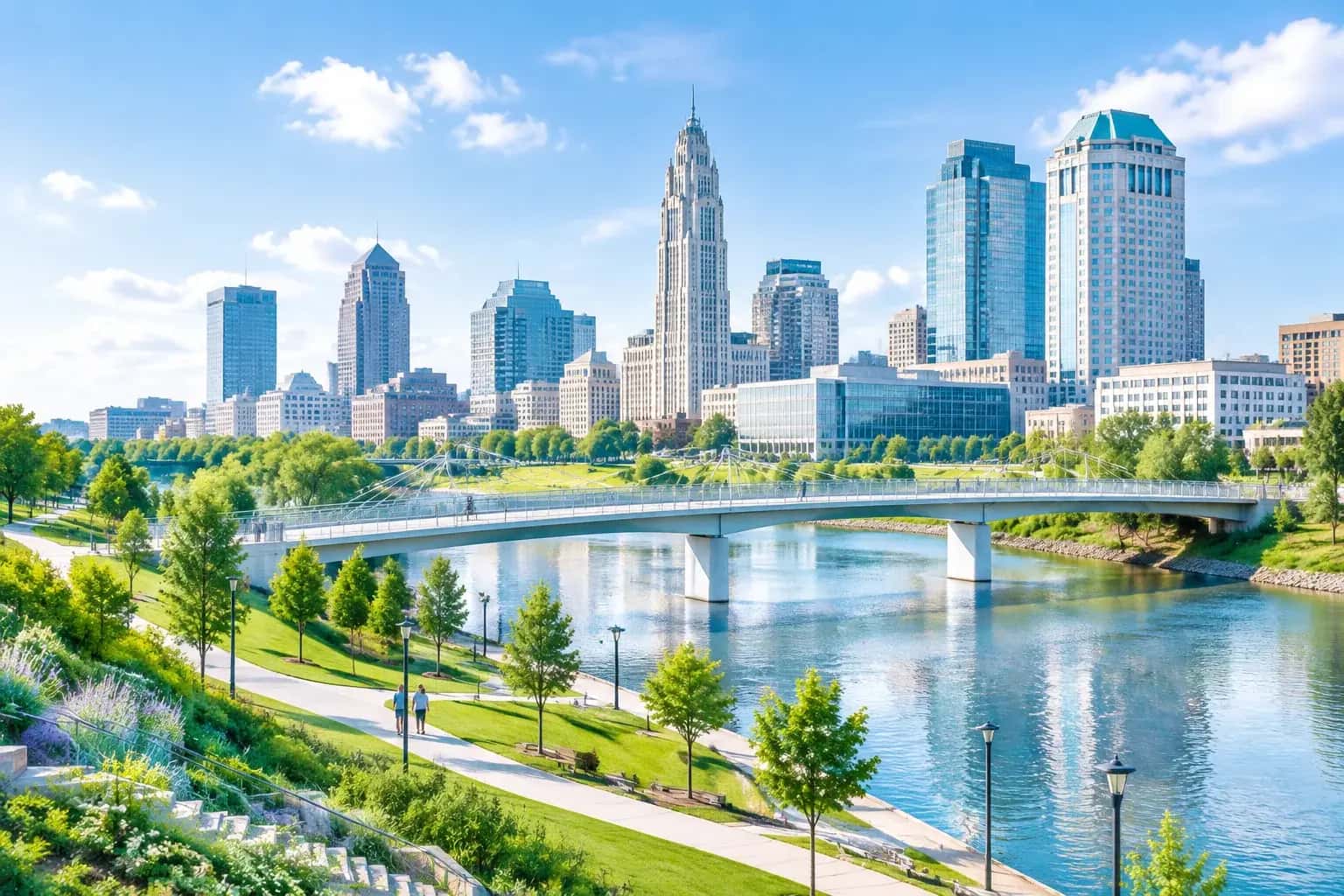 Central Ohio business district near Gahanna, Ohio